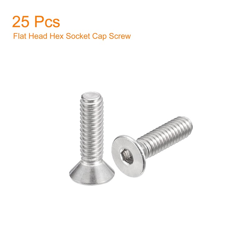 QUARKZMAN Pack of 25 #8-32x5/8 Inch Flat Countersunk Socket Cap