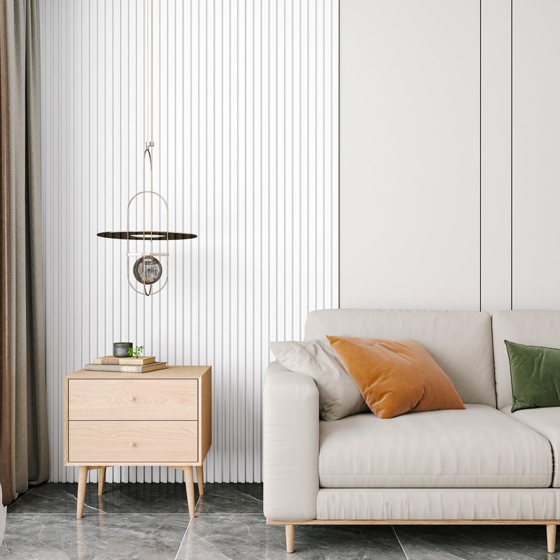 MODCART 16 Pack Slat Wall Panels, WPC Soundproof 3D Wall