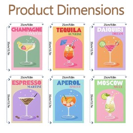 JATOK 6 Pcs Paint by Numbers Kits for Adults, Painting Kits for Beginners On Clear Symbols Colored Canvas, Easy DIY Acrylic Pigment Drawing Paintwork for Home Wall Decor, Cup 8X12in (No Frame)