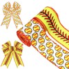 2 Rolls 10 Yards Softball Wired Edge Ribbon 2.5 Inch