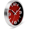 Bernhard Products Metal Wall Clock Modern Silver & Wine 10