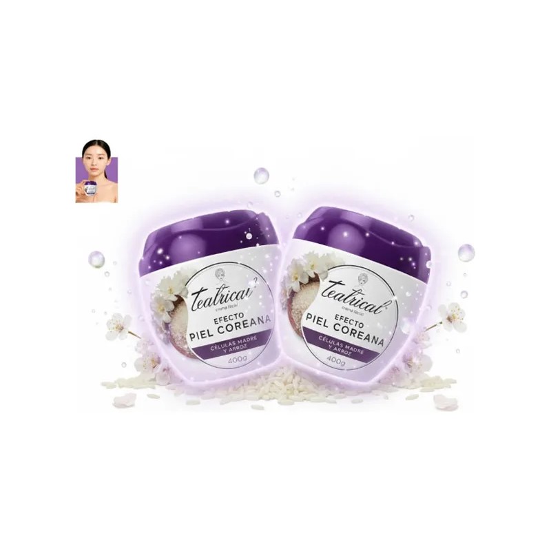 Crema Facial Teatrical Piel Coreana Celula Madre & Arroz 2pz