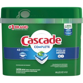 Cascade Complete Dishwasher Pods, Actionpacs Dishwasher Detergent, Fresh Scent with Dawn Power, 43 Count