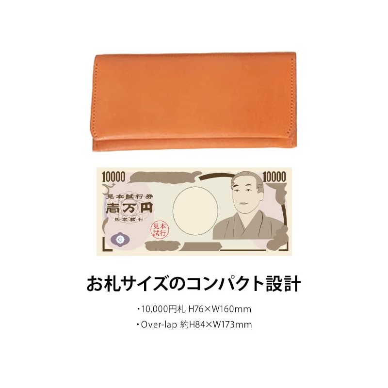 MASACCIO Over-lap Ultra Small Long Wallet, Genuine Leather, Long Wallet,