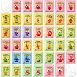 Kaely 40 Pack Bulk Face Masks for Kids, Kids Face Mask Spa Day kit Supplies, Spa Party Favors for Teens Girls, Sheet Facial Mask Skincare Gifts Set, Moisturize Soothe for All Skin Types, 02