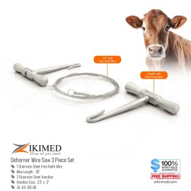 Zikimed Gigli Saw 3-Piece Set, 30" Twisted Wire Saw Roll, 2-Hook T-Handles, S.S