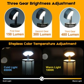 Telescopic Camping Lights, Rechargeable 10500mAh Camping Lantern with Storage Bag, Waterproof LED Camping Lamp with Magnetic, Portable Outdoor Tent Light for Camping,Hiking,Emergency,Fishing (Green)