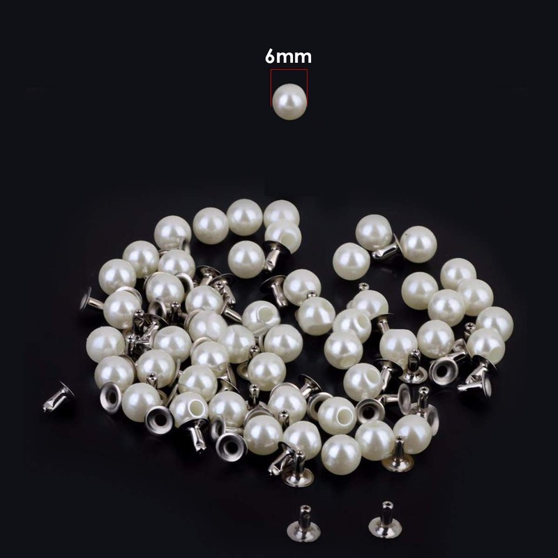 Trimming Shop Pearl Rivets Round Rivets with Pins for Decorating