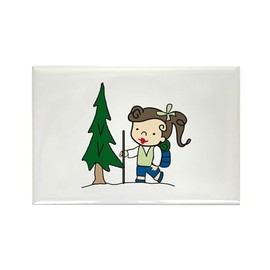 CafePress Backpacking Girl Magnets Rectangle Magnet, 2"x3" Refrigerator Magnet (10 pack)