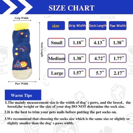 No/Brand MANYCHARM Anti Slip Dog Socks for Hardwood Floors, Pet Paw Protectors with Grips (Navy-Medium)