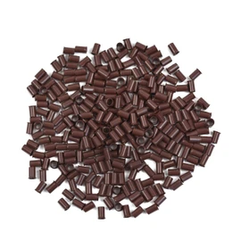 500 Pcs 3.4 mm Micro Rings Links Beads Non-Silicone Copper Tubes Microlink Beads for Hair Extensions (Brown)