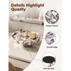 Marble Decorative Tray, 7" Round Marble Tray with Legs, Calacatta