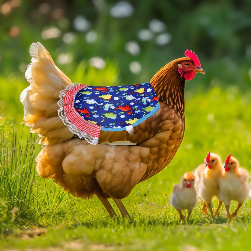 Gosknor 4pcs Chicken Saddles for Hens, Premium Polyester Hen Jacket