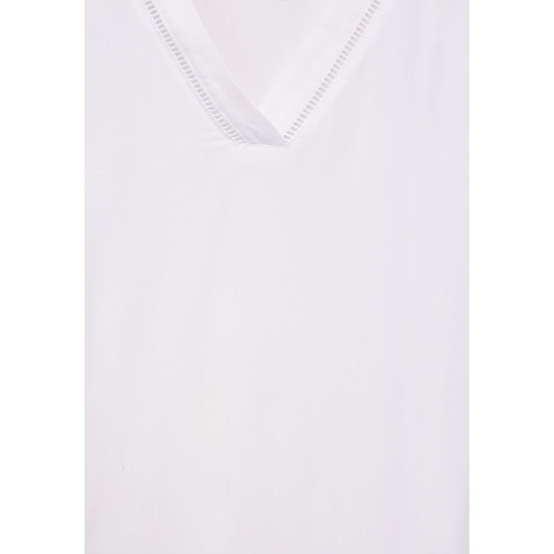 Street One Women's Tunic Blouse with Print, White