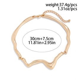 Punk Dripping Water-drop Choker Necklace for Women,Thick Drippy Chain Liquid Metal Collar Necklace Rocker Hip-hop Necklace Cool Metallic Unique Funky Statament Grunge Jewelry,triangle (tri silver)