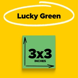 Post-it Super Sticky Notes, 5 Sticky Note Pads, 3 x 3 in., School Supplies for Students, Ideal for Textbooks, Notebooks, Walls and Vertical Surfaces, Single Color Packs Collection