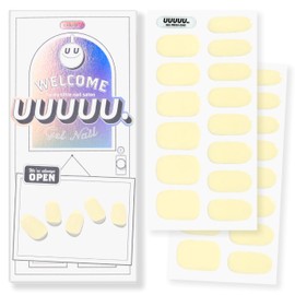UUUUU. Semi Cured Gel Nail Strips (Solid Color) - 100% Real Gel, Long-Lasting & Easy to Apply & Remove, works any UV/LED Lamps - Spring 2025, Nail inspo,Nail Art Stickers (UGN121 Creamy Limone)