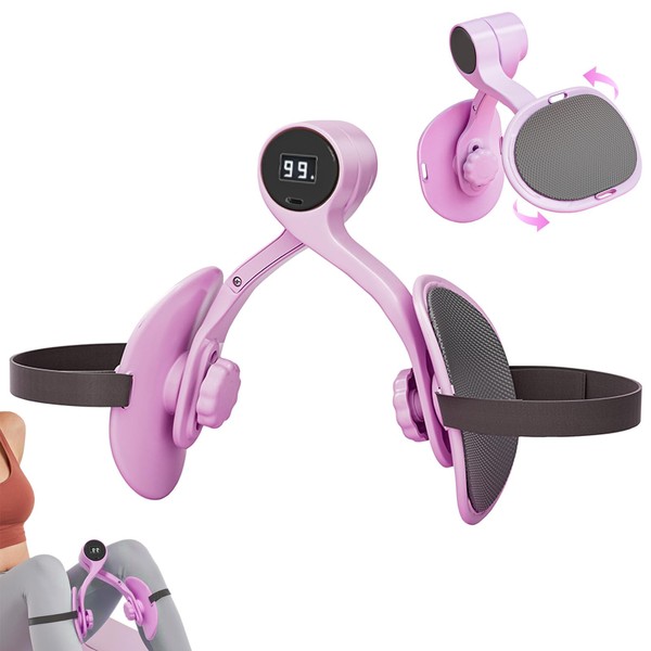 Beckenbodenmuskeltrainer Oberschenkeltrainer mit Zähler & 360° Drehung, Multifunktionales Trainingsgerät für