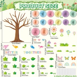 Pastel Classroom Tree Bulletin Board Set with 3D Paper Fans Positive Better Together Bulletin Board Decorations for Back to School Motivational Office Home Decor Wall Door Chalkboard Supplies