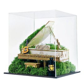 GARBODIY Music Lovers Gifts Moss Piano Diorama DIY Kit Wooden Puzzle Music Box with Lights for Singer Fans Taylo Folklorian Inspired Craft Project 1 Pack