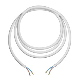 ledscom.de Textile Cable, 3 m, White, 2 x 0.75 mm², H03VV-F Textile Coating, Lamp Cable, Retro Design, DIY Lighting, Electric Cable, Power Cable, Lighting Accessories, Wiring Material