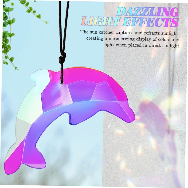 Operitacx Dolphin Hanging Sun Catcher Charm Crystal Pendant for Ocean