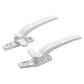 Alnicov 2PCS Upvc Window Handle Left and Right Aluminium Window Handles Alloy Window Locks with Fixing Screws - White