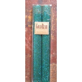 12 Inch Natural Beeswax Glitter Candles, Wild Peacock Color, Boxed Set of 2 Candles