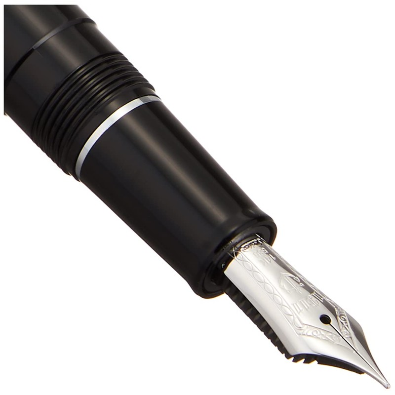 Sailor Fountain Pen, Profitlite Silver Trim, Black, Medium Point, 11-1039-320