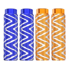 sourcing map 2 Pairs Bike Pegs Aluminum Alloy Rear Stunt Pegs Anti-Skid Foot Pedals Fit 3/8" Axles for Mountain Bike BMX, Blue & Yellow
