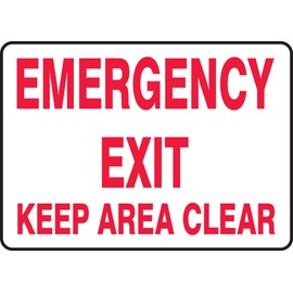 Accuform "Emergency Exit - Keep Area Clear" Safety Sign, Accu-Shield™, 10 x 14 Inches (MEXT552XP)