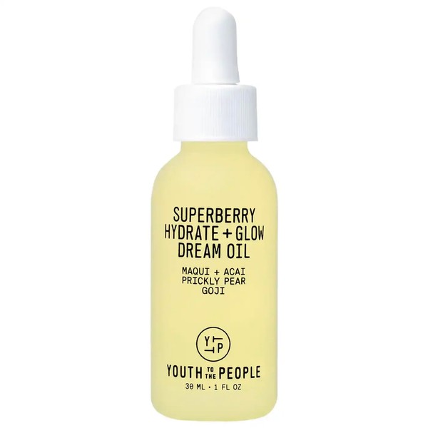 Youth To The People Hydrate + Glow Facial Oil - Flash-Absorbing Hydrating Face Oil -With Superberry Blend + Vitamin C For Face - For Fine Lines + Wrinkles, Dryness, and Dullness - Clean Beauty (1oz)