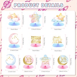 Twinkle Twinkle Little Star Honeycomb Centerpieces, Twinkle Twinkle Little Star Gender Reveal Decorations, Gender Reveal Centerpieces for Table, Twinkle Twinkle Little Star Theme Party