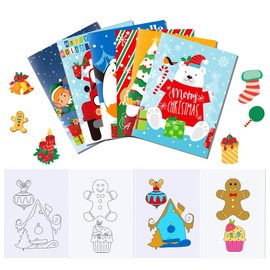 16 Pcs Christmas Coloring Books Bulk Mini Coloring Books Bulk for Kids DIY Art Drawing Activity Book Set for Christmas Theme Birthday Party Favor