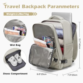 Travel Backpack Cabin Bag for Ryanair 40x20x25 Carry on Luggage Backpack Personal Item Backpack for Women Lightweight Water-Resistant Daypack for Business Weekend Trip School Outdoor Rucksack