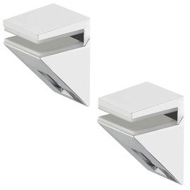 Gedotec Design Glass Shelf Support Stainless Steel Shelf Support Glass Shelves - Solar | Shelf Support for Shelf Thickness 5-10 mm | Wall Bracket with Load Capacity 20 kg | Pack of 2 - Design Metal