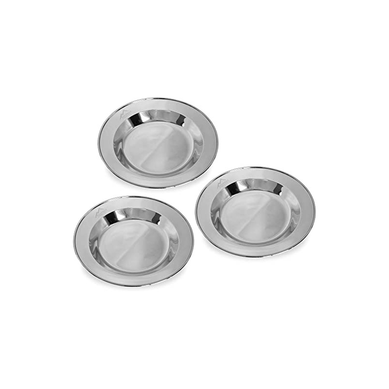 normani 1-3 pieces robust stainless steel camping plates, rust-proof, colour