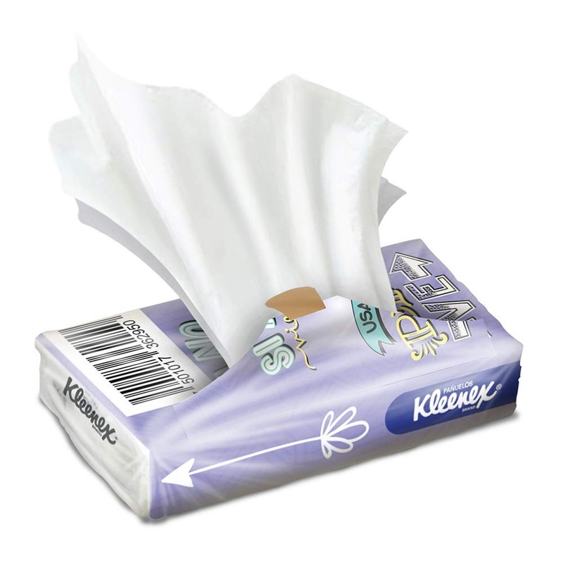 Kleenex Pañuelos Faciales Sellapack, Paquete de 8 bolsas con 15