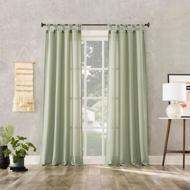 No. 918 Reman 2-Pack Twist Tab Linen Texture Semi-Sheer Tab