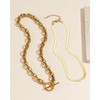 Sanfenly 18k Chunky Gold Necklace for Women Sweatproof, Non Tarnish