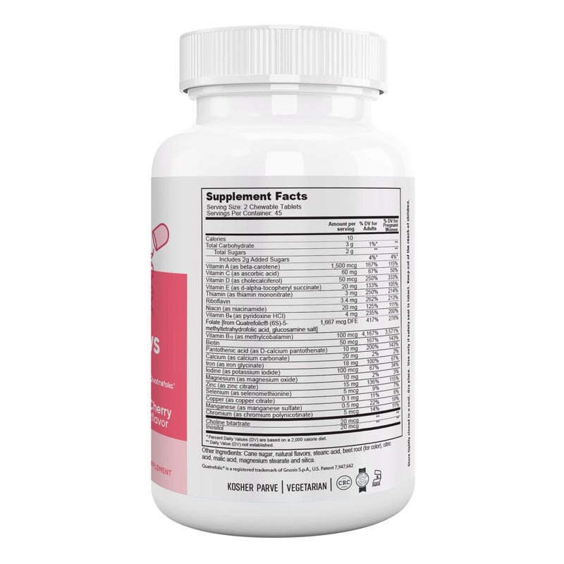 Nutri Supreme Prenatal Vitamin, Chewable Prenatal Vitamins for Women with