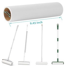 9.45 inch Large Lint Roller Refills for 9.4'' - 9.5'' Wide Lint Rollers for Pet Hair Extra Sticky Floor Lint Remover Refill 60 Sheets per Roll 5 Pack Total 300 Sheets