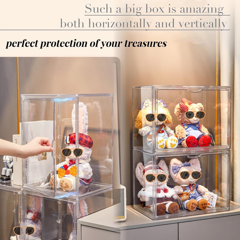 XXX-Large Clear Acrylic Display Case Boot Shoe Storage Boxes With