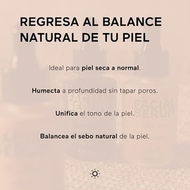 AHAL - Suero Facial Hidratación Profunda y Antioxidante, Tonifica y Reduce Manchas, Ideal para Piel Grasa, Mixta y Madura, Ingredientes Naturales, 33m