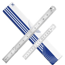 XE Stainless Steel Ruler Set – 12 (30 cm) and 6 (15 cm) Inch Precision Metal Ruler Set, Ideal Straight Edge Measuring Ruler for Students, Office, Engineers, Crafting, and Sewing with Hanging Hole