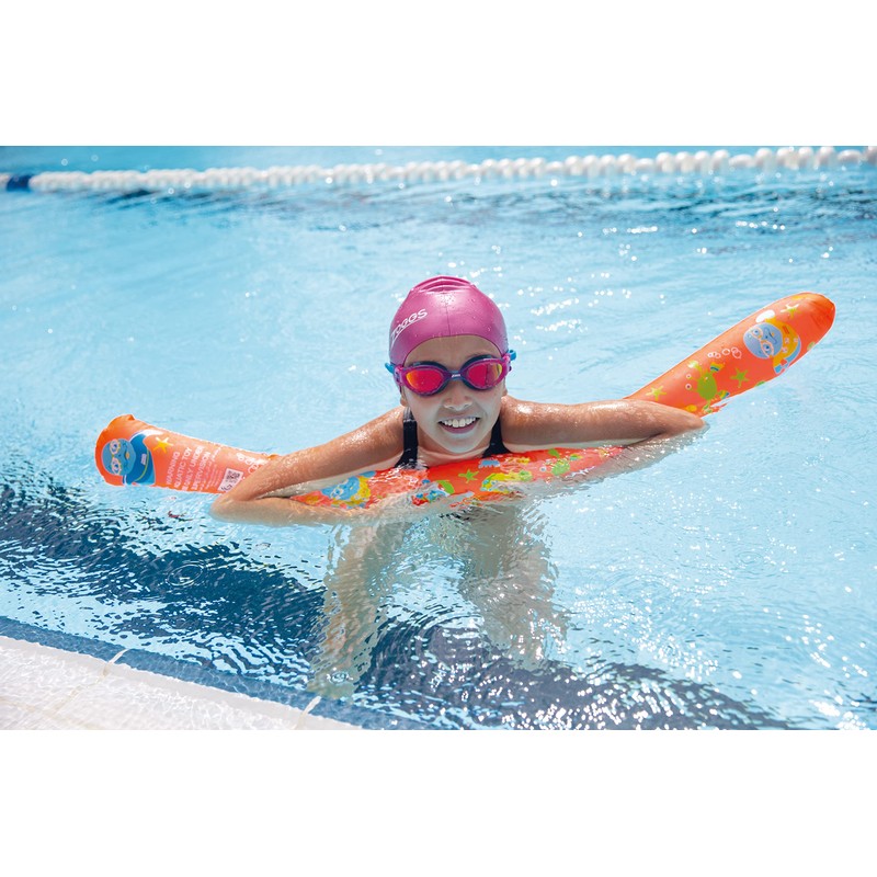 Zoggs Unisex-Youth Inflatable Noodle, Orange/Zoggy Print, 115 cm