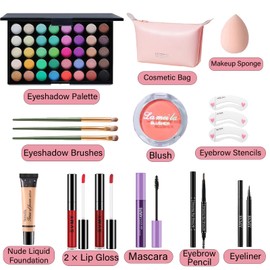 Makeup Set for Women, Makeup Full Kit for Beginners & Professionals, Travel Makeup Set for Teens & Adults, Makeup Gift Set for Girls, Eyeshadow Palette, Lip Gloss, Face & Eye Make up