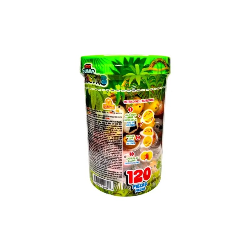 Mini Gummy Caritas Con Relleno Frutal 120 Piezas Candi Deli