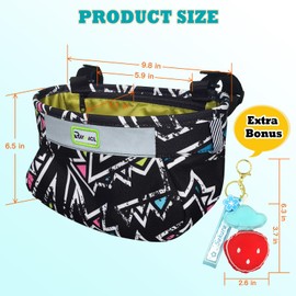 RAYMACE Kids Bike Basket,Waterproof Bicycle Basket,Children's Bike Basket Front with YKK Zippers Handlebar Decoration for Boys, Girls, Toddlers Bike or Scooter