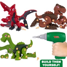ArtCreativity Dinosaur Toys for Boys 3-7 - Kids Take Apart STEM Construction Toy with Electric Drills, Assorted Tools, and Toy Dinosaur Parts - Take Apart Dinosaur Toy for Boys Birthday Gift